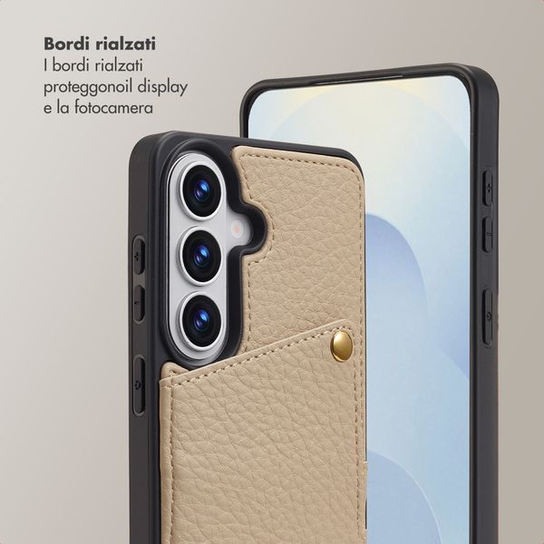 Selencia Cover per telefono Nova con cordino e portacarte Samsung Galaxy S26 - Beige