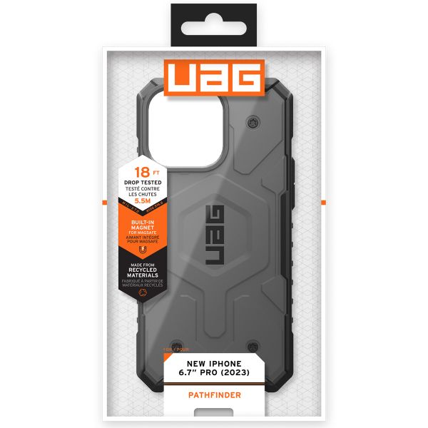 UAG Cover Posteriore Pathfinder con MagSafe Apple iPhone 15 Pro Max - Argento