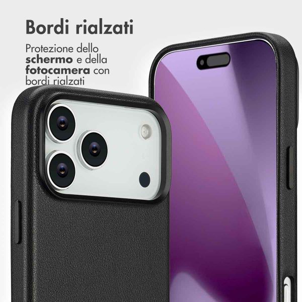 Accezz Cover in pelle 2 in 1 con MagSafe Apple iPhone 17 Pro Max - Onyx Black