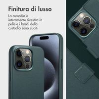 Accezz Cover in pelle 2 in 1 con MagSafe Apple iPhone 15 Pro - Cedar Green