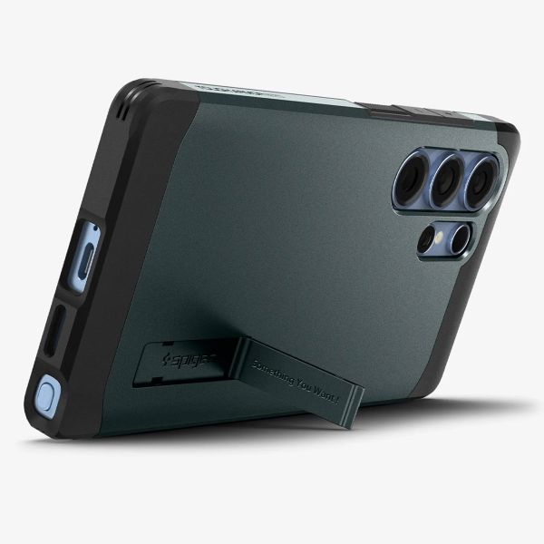 Spigen Cover Posteriore Corazzata Tough con MagSafe Samsung Galaxy S25 Ultra - Abyss Green