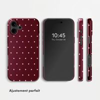 Selencia Vivid Backcover Apple iPhone 16 - Happy Dots Burgundy