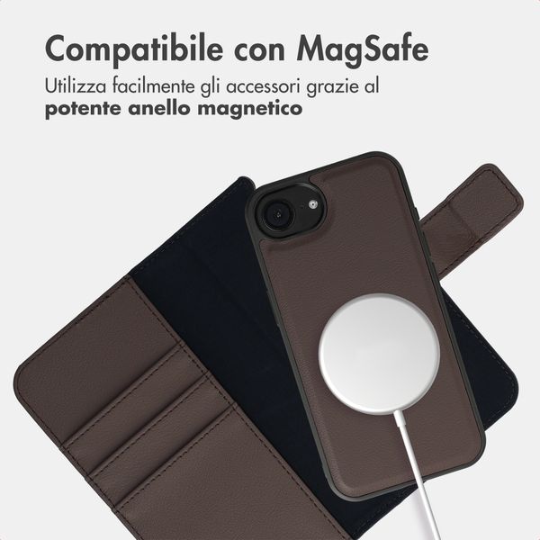 imoshion Cover a libro di lusso 2-in-1 rimovibile Apple iPhone 17e / 16e - Marrone