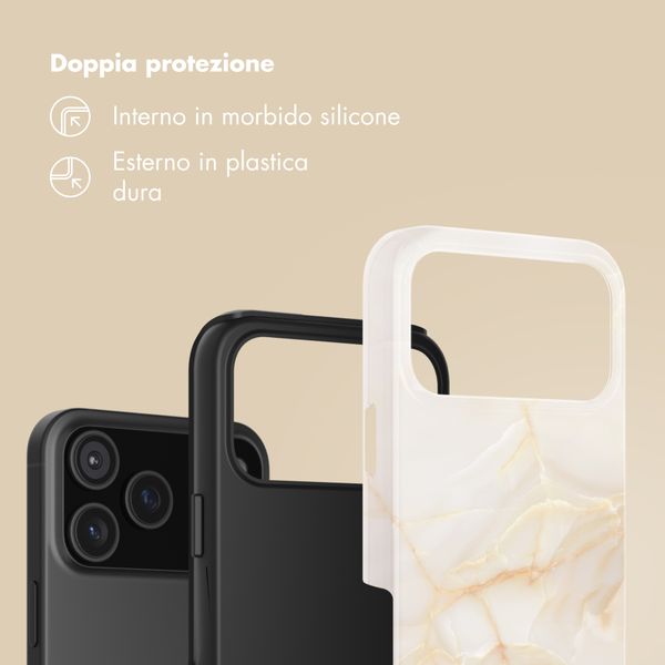 Selencia Cover Posteriore Vivid Apple iPhone 17 Pro Max - Golden Beige Marble