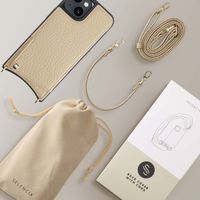 Selencia Cover per telefono Nova con cordino e portacarte Apple iPhone 14 - Beige