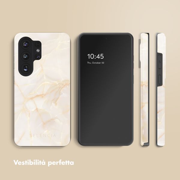 Selencia Cover posteriore Vivid con MagSafe Samsung Galaxy S26 Ultra - Golden Beige Marble
