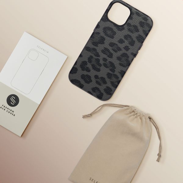 Selencia Cover Sabi Stampa pantera con MagSafe Apple iPhone 14 - Midnight Black