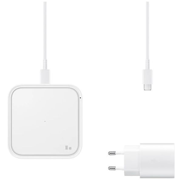 Samsung ﻿Wireless Charger Pad - Caricatore wireless - Con adattatore e cavo di ricarica - 15 Watt - Bianco