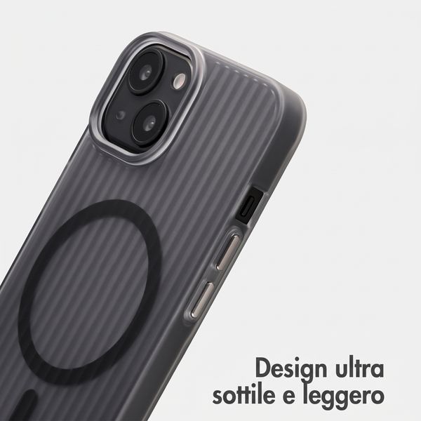 Accezz Cover Lite con MagSafe | Fluted | Apple iPhone 14 - Grigio