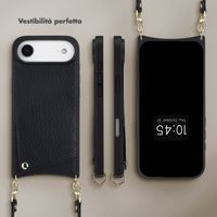 Selencia Cover per telefono Nova con cordino e portacarte Apple iPhone Air - Nero