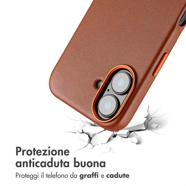 Accezz Cover in Pelle con MagSafe Apple iPhone 16 - Sienna Brown