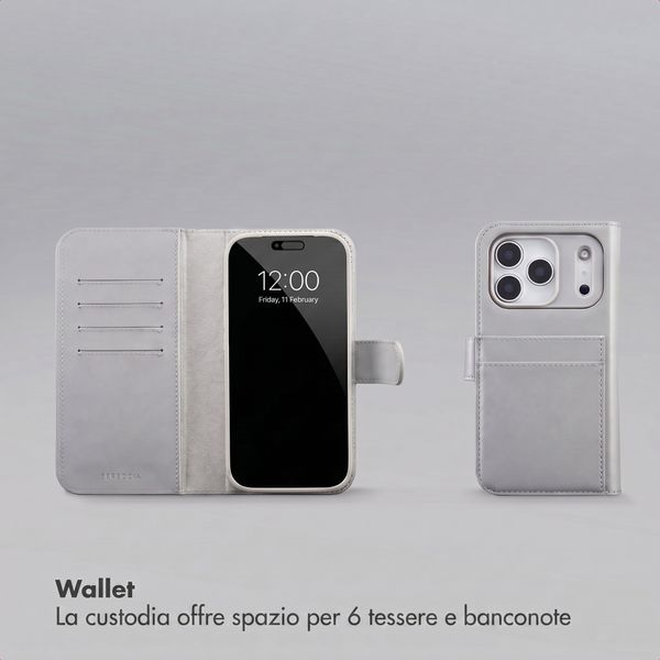 Accezz Cover a libro Edge rimovibile con MagSafe Apple iPhone 18 Pro / 17 Pro - Grigio