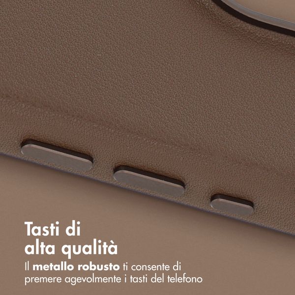 Accezz Cover in Pelle con MagSafe Apple iPhone 16 Pro - Marrone caffè