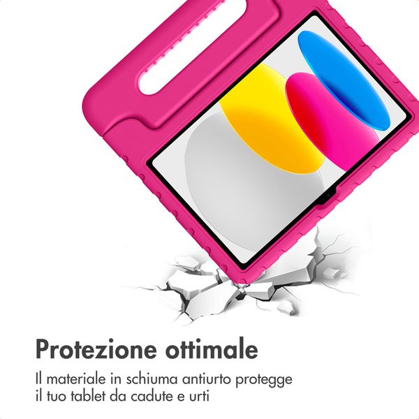 imoshion Cover Posteriore Kidsproof con Maniglia Apple iPad 11 (2025) 11 pollici A16 / iPad 10 (2022) 10.9 pollici - Rosa