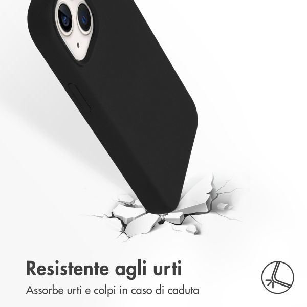 Accezz Cover in silicone liquido con MagSafe Apple iPhone 13 Mini - Nero