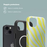 Selencia Cover posteriore Vivid con MagSafe Apple iPhone 13 - Zebra Winter Sky Titanium Yellow