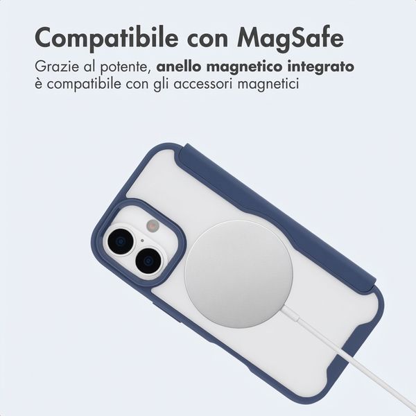 imoshion Bookcase trasparente con MagSafe Apple iPhone 16 - Blu
