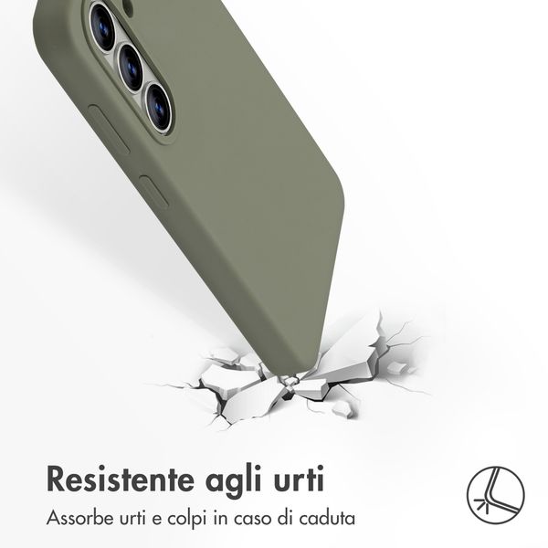 Accezz Cover in silicone liquido con MagSafe Samsung Galaxy S26 - Cooper Green