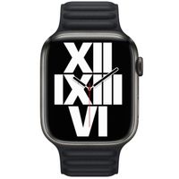 Apple Cinturino Leather Link Apple Watch | 44/45/46/49 mm - Taglia S/M - Ink