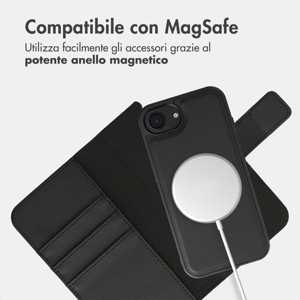 imoshion Cover a libro di lusso 2-in-1 rimovibile Apple iPhone 17e / 16e - Nero