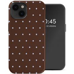 Selencia Cover Posteriore Vivid Apple iPhone 14 - Happy Dots Chocolate