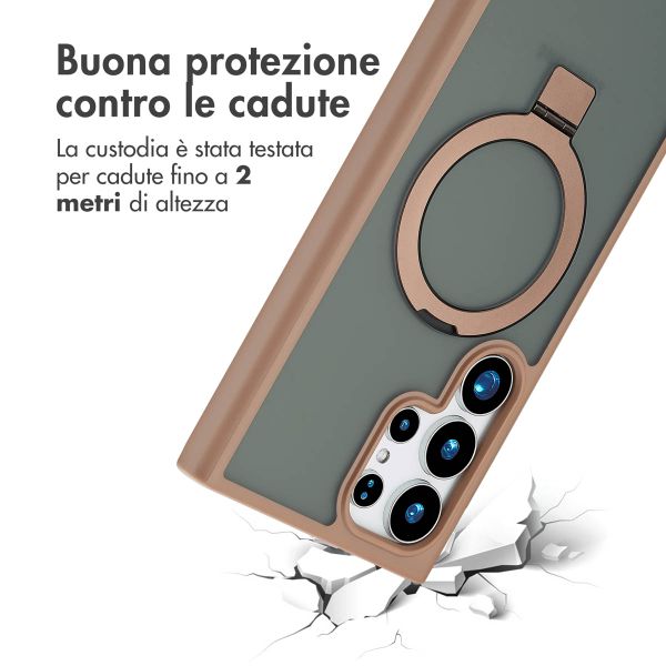 Accezz Cover con anello e supporto con MagSafe Samsung Galaxy S24 Ultra - Marrone