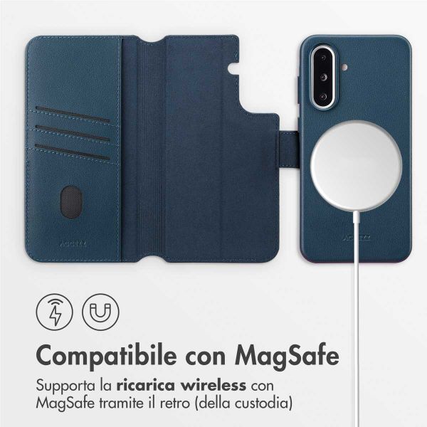 Accezz Cover in pelle 2 in 1 con MagSafe Samsung Galaxy A36 / A56 - Nightfall Blue