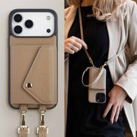 Selencia Cover per telefono Sera con cordino e portacarte a busta Apple iPhone 18 Pro / 17 Pro - Taupe