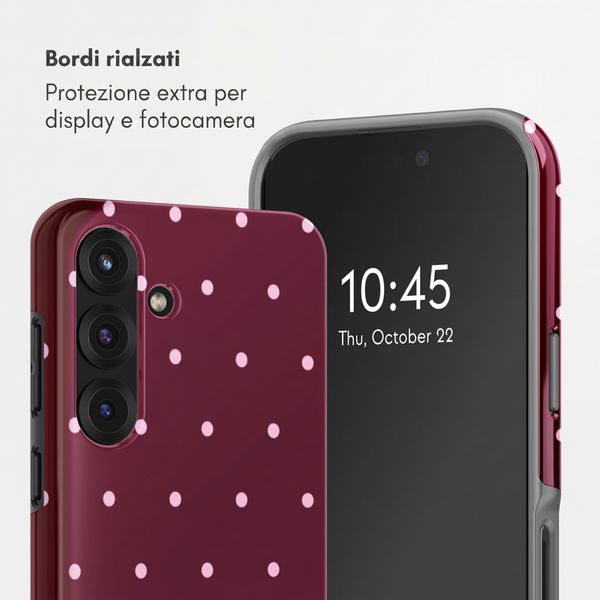 Selencia Cover Posteriore Vivid Samsung Galaxy S25 - Happy Dots Burgundy