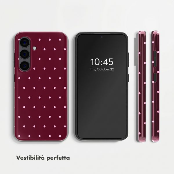Selencia Cover Posteriore Vivid Samsung Galaxy S24 - Happy Dots Burgundy