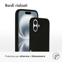 Accezz Cover in silicone liquido con MagSafe Apple iPhone 16 Plus - Nero