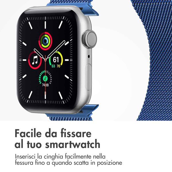 imoshion Cinturino milanese magnetico Apple Watch | 44/45/46/49 mm - Taglia M - Blu