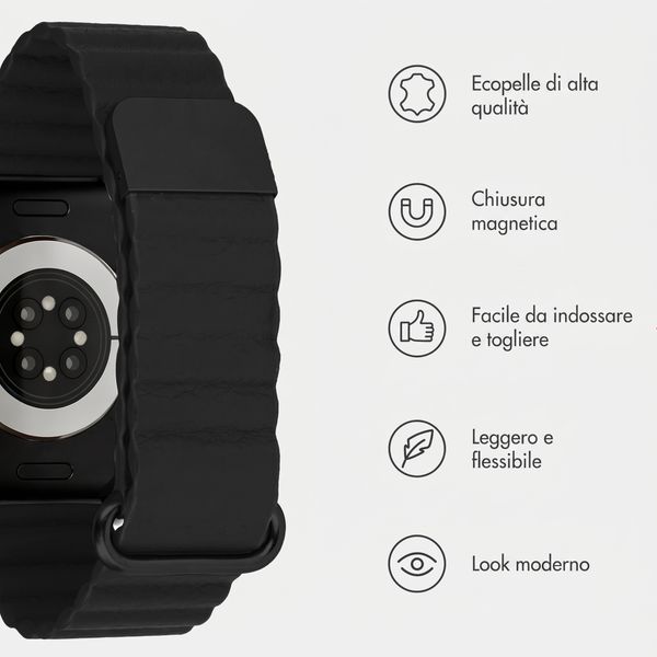 imoshion Cinturino magnetico in pelle sintetica Apple Watch | 44/45/46/49 mm - Nero