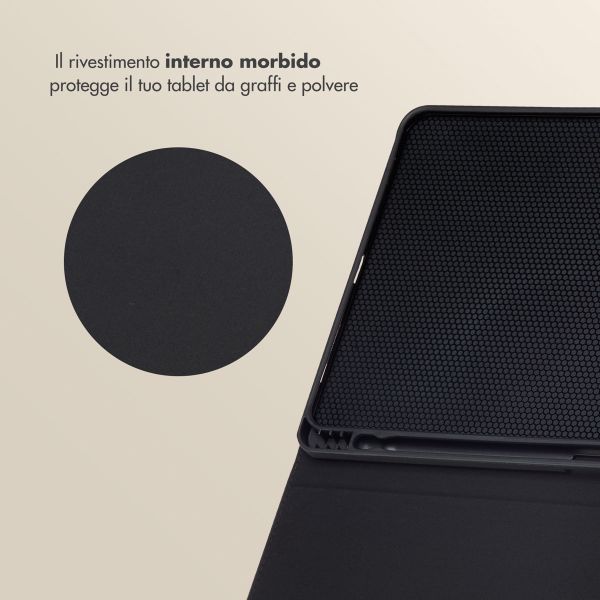 Selencia Libreria Sabi con stampa leopardata Apple iPad Air 11 pollici (2026) M4 / (2025) M3 / (2024) M2 / Air 5 (2022) / Air 4 (2020) - Soft Ivory