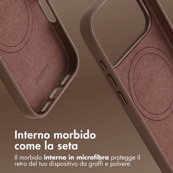 Accezz Cover in Pelle con MagSafe Apple iPhone 18 Pro / 17 Pro - Marrone caffè