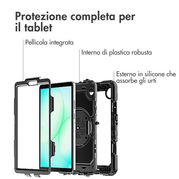 Accezz Cover Posteriore Resistente con tracolla Samsung Galaxy Tab A11 - Nero