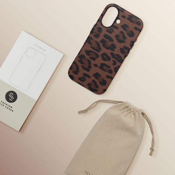 Selencia Cover Sabi Stampa pantera con MagSafe Apple iPhone 17 - Mocha Brown