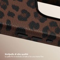 Selencia Cover Sabi Stampa pantera con MagSafe Apple iPhone 15 Pro - Mocha Brown