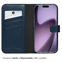 Selencia Cover a libro in vera pelle Apple iPhone 17 - Blu