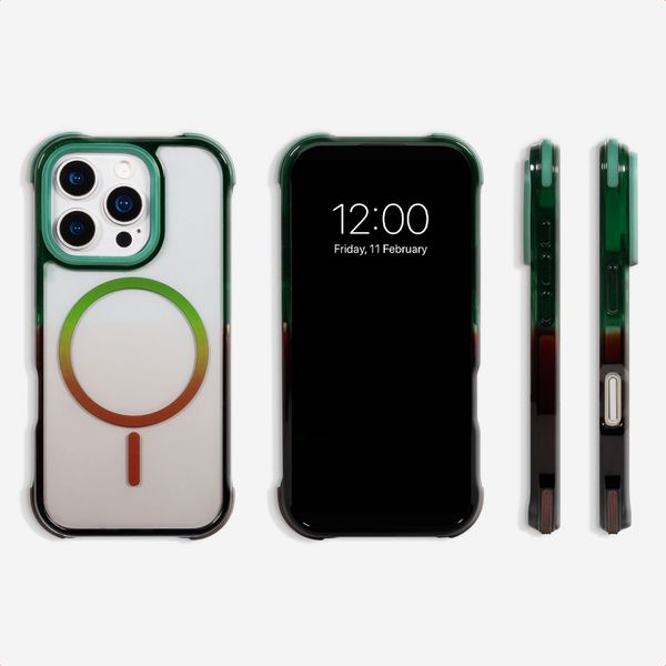 Selencia Cover MagSafe Gradient Apple iPhone 16 Pro - Verde / Marrone