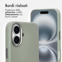 Accezz Cover in Pelle con MagSafe Apple iPhone 16 - Light Grey