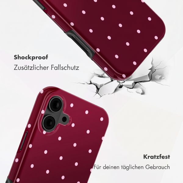 Selencia Vivid Backcover Apple iPhone 16 - Happy Dots Burgundy