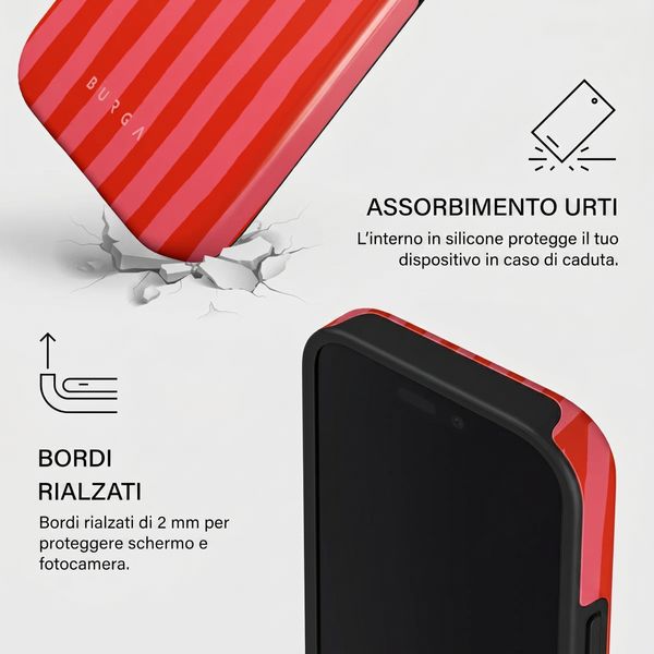 Burga Cover Posteriore Resistente con MagSafe Apple iPhone 16 Pro - Pomegranate