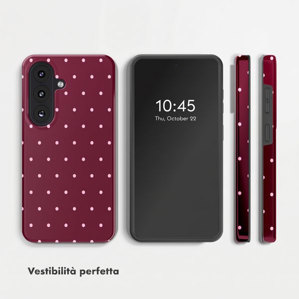 Selencia Cover posteriore Vivid con MagSafe Samsung Galaxy S26 - Happy Dots Burgundy