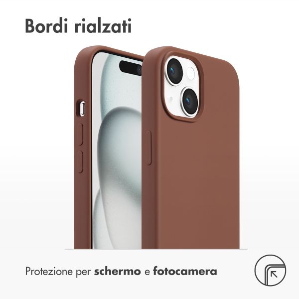 Accezz Cover in silicone liquido con MagSafe Apple iPhone 15 - New Tea Brown