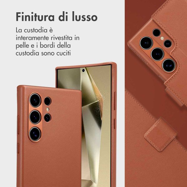 Accezz Cover in pelle 2 in 1 con MagSafe Samsung Galaxy S24 Ultra - Sienna Brown