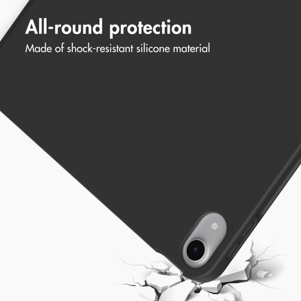 Accezz Cover a libro in silicone Smart Apple iPad 11 (2025) 11 pollici A16 / iPad 10 (2022) 10.9 pollici - Nero