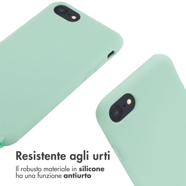 imoshion Cover in Silicone con Cordino Apple iPhone SE (2022 / 2020) / 8 / 7 - Menta verde