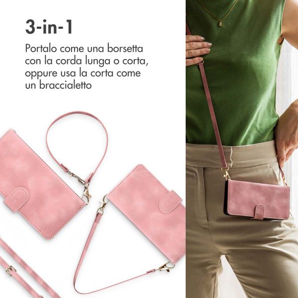 imoshion Cover a libro con Cordino Apple iPhone 15 - Rosa