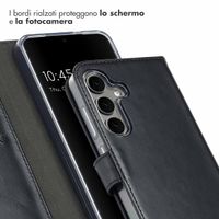 Selencia Cover a libro in vera pelle Samsung Galaxy S25 Plus - Nero